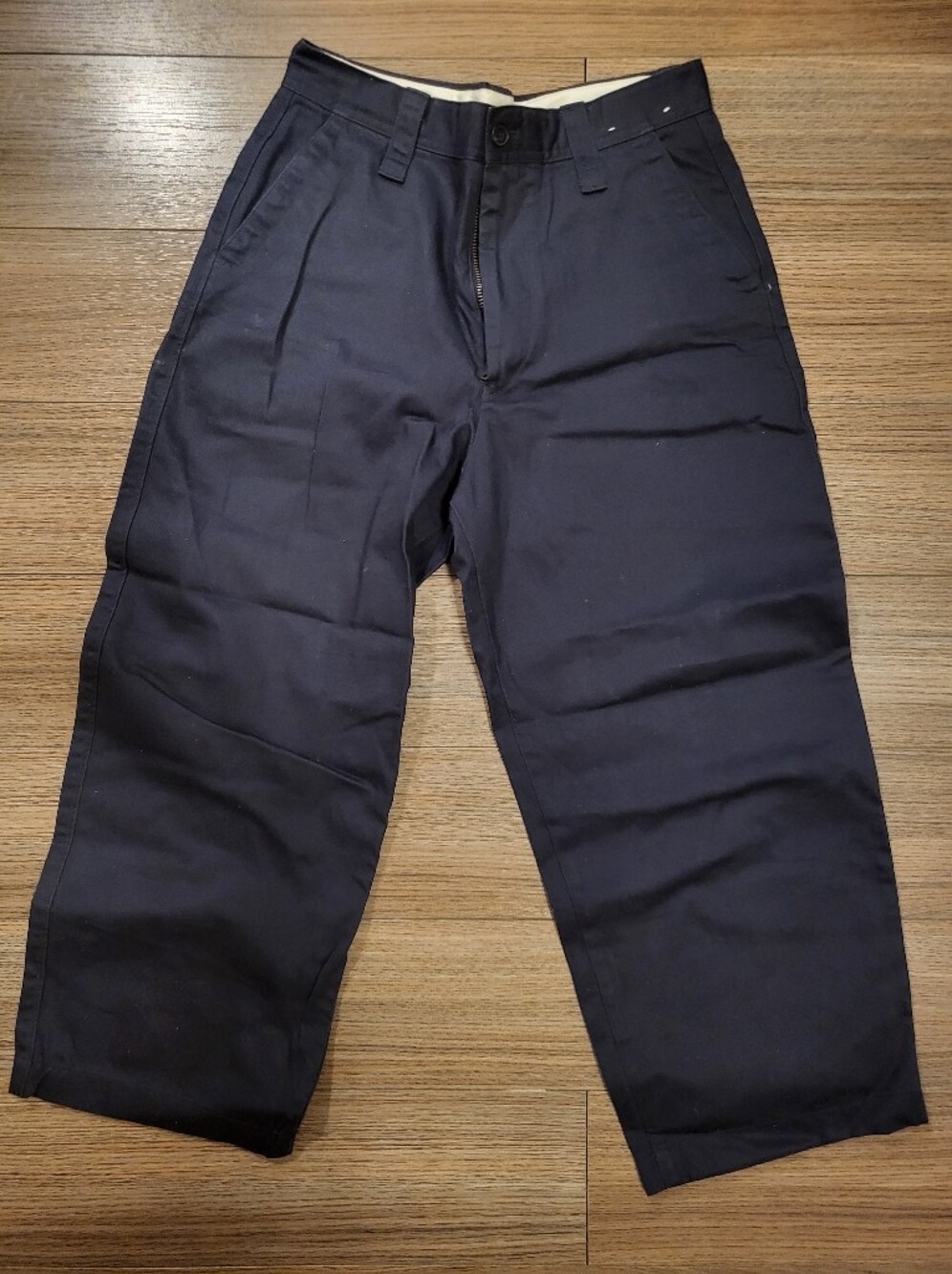 Men's Uniqlo Navy Workwear Chino Pants - Classic Fit